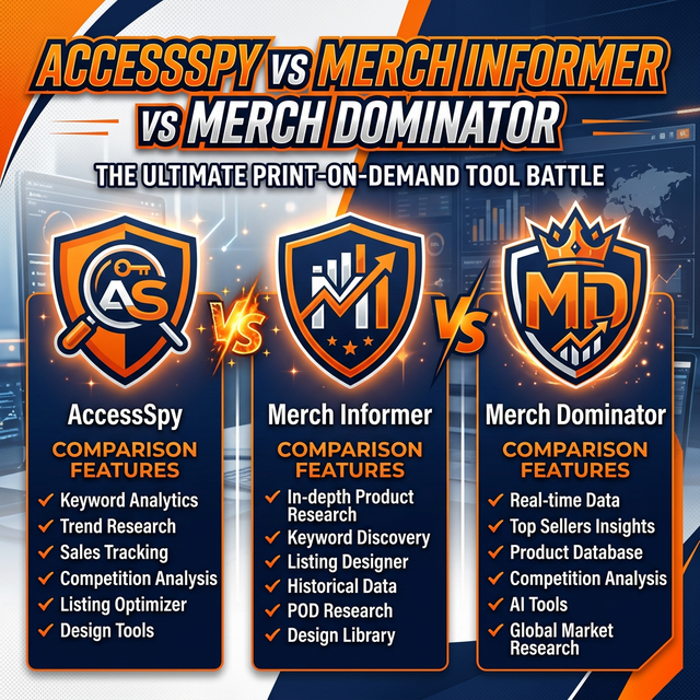 AccessSpy vs Merch Informer vs Merch Dominator — Which Amazon Merch Tool Is Best in 2026?